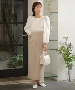 パテンレースブラウス/Mサイズ/OFFWHITE