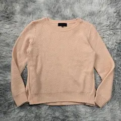 美品✨アンタイトル✨鹿の子編みニット 2 サーモンピンク系 Aライン 裾広がりのサムネイル