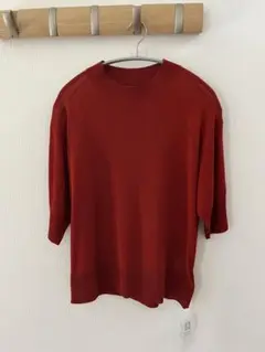 赤 半袖ニット