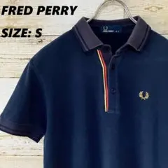 ✨FREDPERRY✨ポロシャツ ネイビー ワンポイントロゴ 赤 黄色