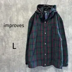 2998【improves/インプローブス】コットンライクストレッチパーカー L