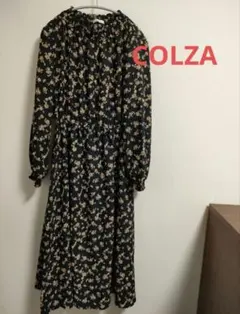 美品　COLZA 花柄長袖ワンピース Lサイズ