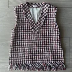 25SS MACPHEE マカフィー メタリックツイード Vネックベスト 36のサムネイル