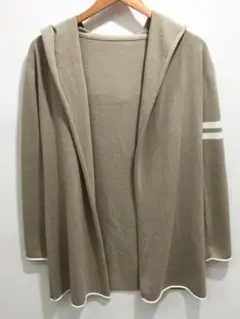 blancvert フード付き ボタンレス ニット カーディガン ■0930J