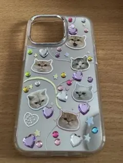 猫 ミラー iPhone ケース 15pro