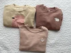 【H&M／74サイズ／3枚】トレーナー女の子(ワッペン貼りました)
