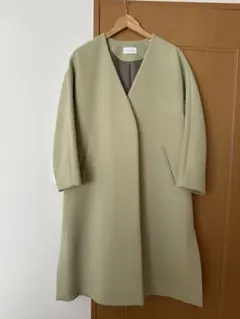 ライトグリーン リッタイスリーブノーラペルコート