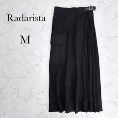 【ラダリスタ】スカート ラップスカート プリーツ ベルト付き ロングスカート 黒