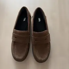 新品未使用　ZARA スエード調 ローファー ブラウン