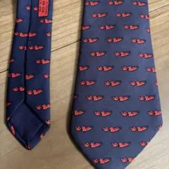 HERMES ネクタイ エルメス カモ アニマル 動物　総柄 シルク