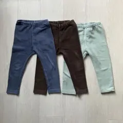 ユニクロ レギンス（コーデュロイ2枚＆フリース1枚セット）