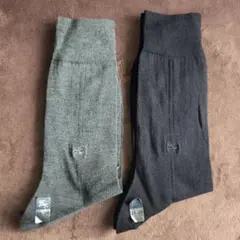 新品未使用　バーバリー ソックス グレー ブラック 25-26cm 2足セット