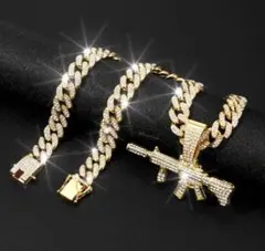 ネックレス ヒップホップ ジュエリー 50cm ブリンブリン　ゴールデン