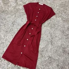 【美品】Burberrys ヴィンテージ リネン ウエスト ギャザー ワンピース