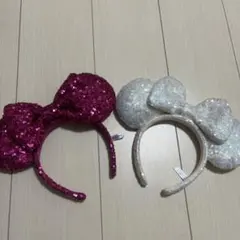スパンコールリボンカチューシャ2個セット