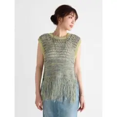 【新品】ヤマダヤ　福袋　vin ミックスカラーフリンジニットベストのサムネイル