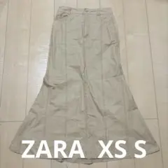 ZARA ザラ　ロング　スカート フレア　ベージュ XS S