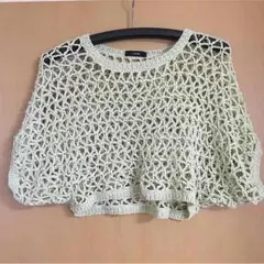 EMODA  鍵編み サマーニット ドルマンスリーブ 羽織り トップス グリーン