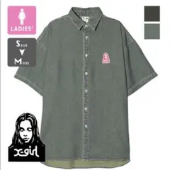 【未使用】X-girl エックスガール デニム半袖シャツ Sサイズ