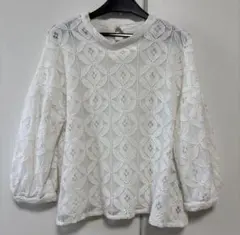 花柄レース編みブラウス　トップス