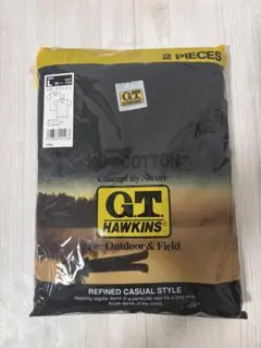 G.T. HAWKINS メンズVネックTシャツ　ブラック　Lサイズ　2枚組