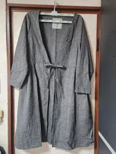 08Mab ゼロハチマブ グレー ロングカーディガン 羽織り 前開き