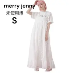 未使用級！merry jenny ホワイト サークルキャミフレアワンピース S