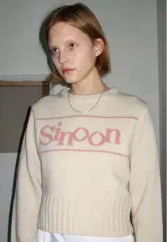 Sinoon Logo Half Knit 半袖ニット ベージュ sinoon】Sinoon Logo Half Knit 半袖ニット (6 colors) (sinoon
