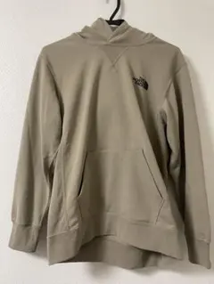 ノースフェイス パーカー　ベージュ　スクエアロゴ　バックプリント　Sサイズ