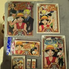 ONE PIECE ルフィ海賊団 布ソフトペンケース 文房具セット　2000年頃のサムネイル
