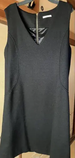 オペークドットクリップ　ワンピース　ブラック