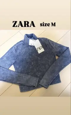 Z ARA 新品未使用　アシッドウォッシュ リブ トップス