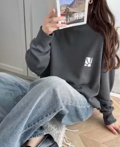 《Javaジャバコラボ》イベントバックロゴ裏起毛プルオーバーチャコールＬサイズ