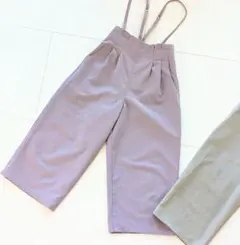 春夏 グローバルワーク 110 イージーケア サスツキパンツ パープル