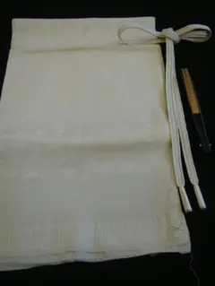 美品 礼装用 白地 帯揚げ・帯〆・ 末広 3点 セット 正絹 Bｓ1564