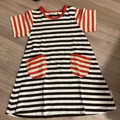 ⭐︎新品　marimekko ボーダー半袖ワンピース 92-98のサムネイル