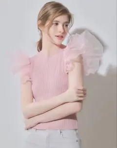 Riu Flutter Sleeve Knit Tops Rちゃん - メルカリ