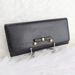 レア美品✨️プラダ◇メタルりぼんフラップ長財布　サフィアーノゴールド金具ブラック レア美品✨️プラダ◇メタルりぼんフラップ長財布 サフィアーノ