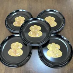 漆器　金彩　蒔絵　皿　銘々皿　菓子皿　取り分け皿　ひさご