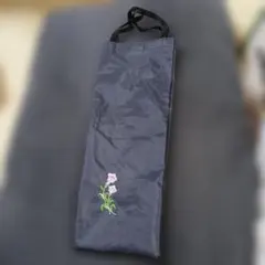 花柄刺繍入り 縦長バッグ エコバッグ