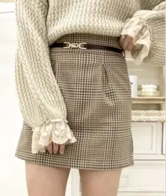 apres jour チェックタック ミニスカパン