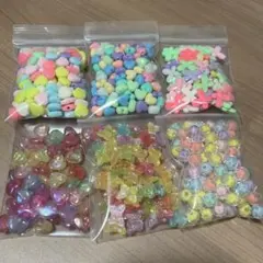 アクリルビーズセット ハート ちょうちよ 多面カット ハンドメイドなどに