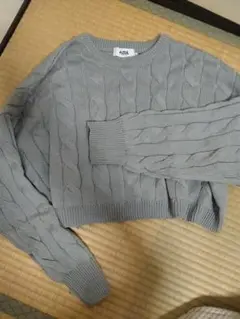 AZUL by moussy グレー ケーブルニット M レディース
