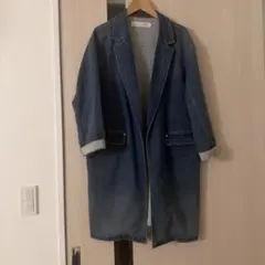 美品c.c.cross jeansデニムジャケット テーラード風 ロング丈