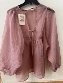 しまむらHelmヘルム　シアーリボン　ブラウス