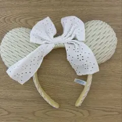 ディズニーランド ミニー カチューシャ レース 白