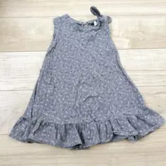 ワンピース 【L】 ノースリーブワンピース 小花柄 女の子 グレー キッズ