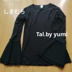 Tal. by yumi. 長袖 プリーツ袖 カットソー ブラック M