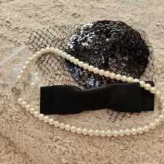 新品未使用★パールネックレスとイヤリング★48センチ位＋オマケのヘッドセット