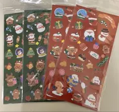 ②クリスマスシール　ぷっくりシール　立体　4枚セット